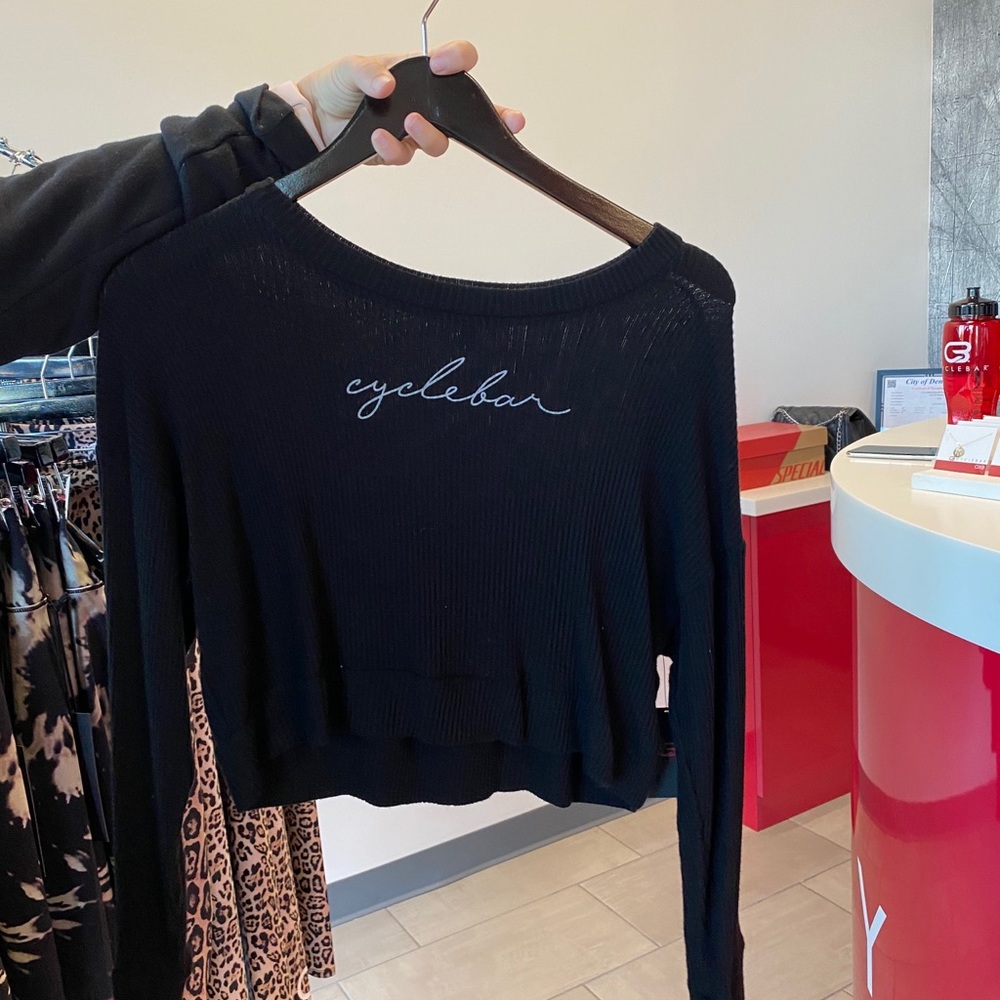 Cyclebar Beyond Yoga Cropped Sweater